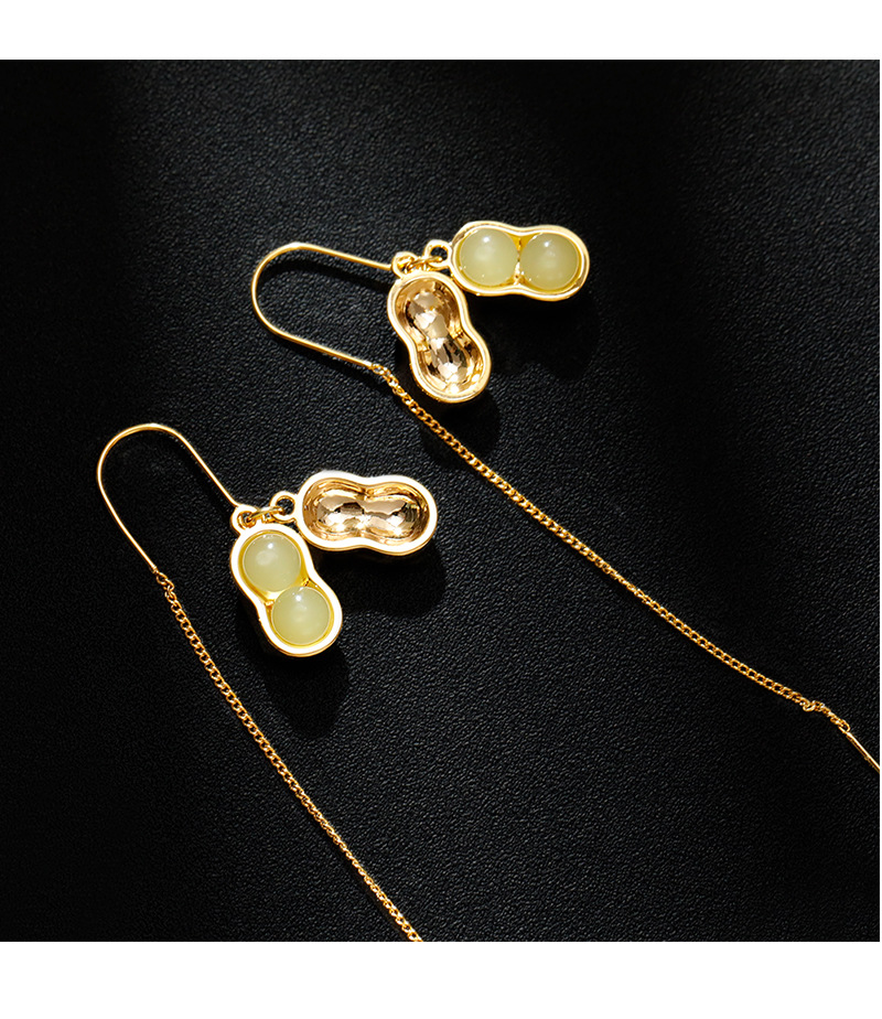 Hyacinth good fumi y jade colgante pendientes shake yin boom estilo orejeras moda femenina luz lujo alto sentido línea de la oreja pic 8