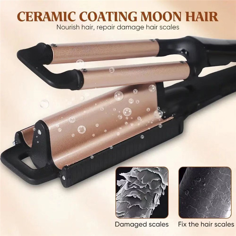 Cross-border 3D wavy curling iron, instant noodle head, short hair, large curls, water wave perming device, Korean curling iron, electric splint pic 6