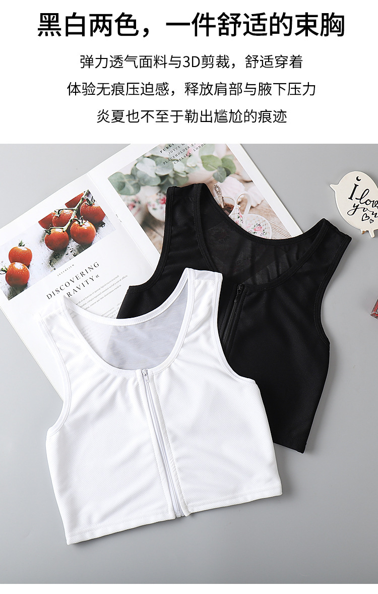 cosplay sports underwear: girl with a tight chest, plump girl, mm with a zipper, student to prevent exposure, cool T-shaped corset lesT to make the breasts look smaller pic 2