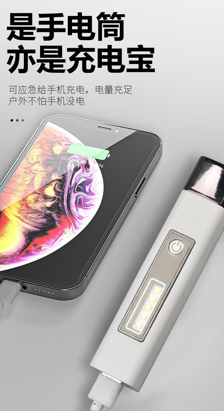 Cross-border multi-functional high-intensity flashlight, emergency power bank, flashlight with side light, usb charging portable lighting lamp pic 9