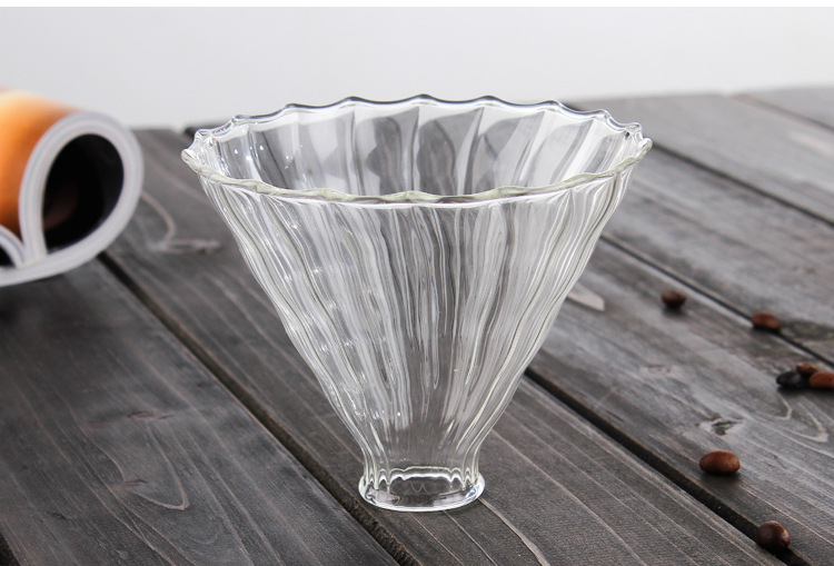 Coffee filter, high borosilicate glass V60 coffee filter cup, coffee funnel for large volume, discount available, logo printed pic 3
