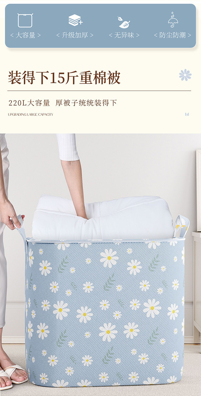 Quilt storage bags, large-capacity moving packing bags, clothes, cotton quilts, moisture-proof and mold-proof clothing sorting boxes, storage bags pic 12