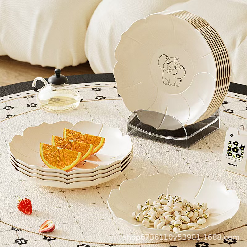 Plastic bone-spitting plates, household dining table garbage residue plates, snack dry plates, fruit plates, tabletop bone-spitting small plates, pastries pic 1