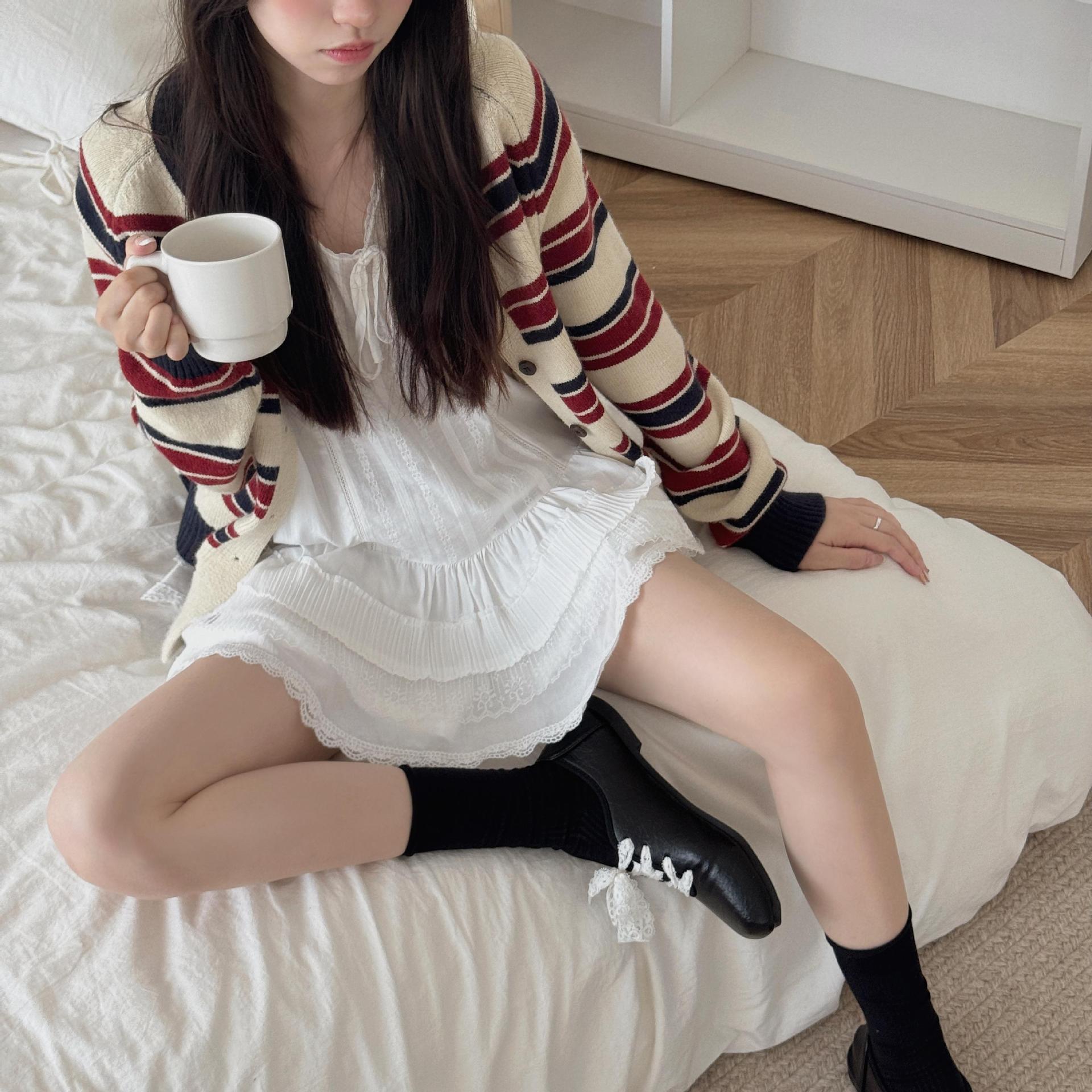 秋冬季新款袜子女无骨百搭纯棉中筒袜韩国学生ins竖抽条堆堆袜子详情14