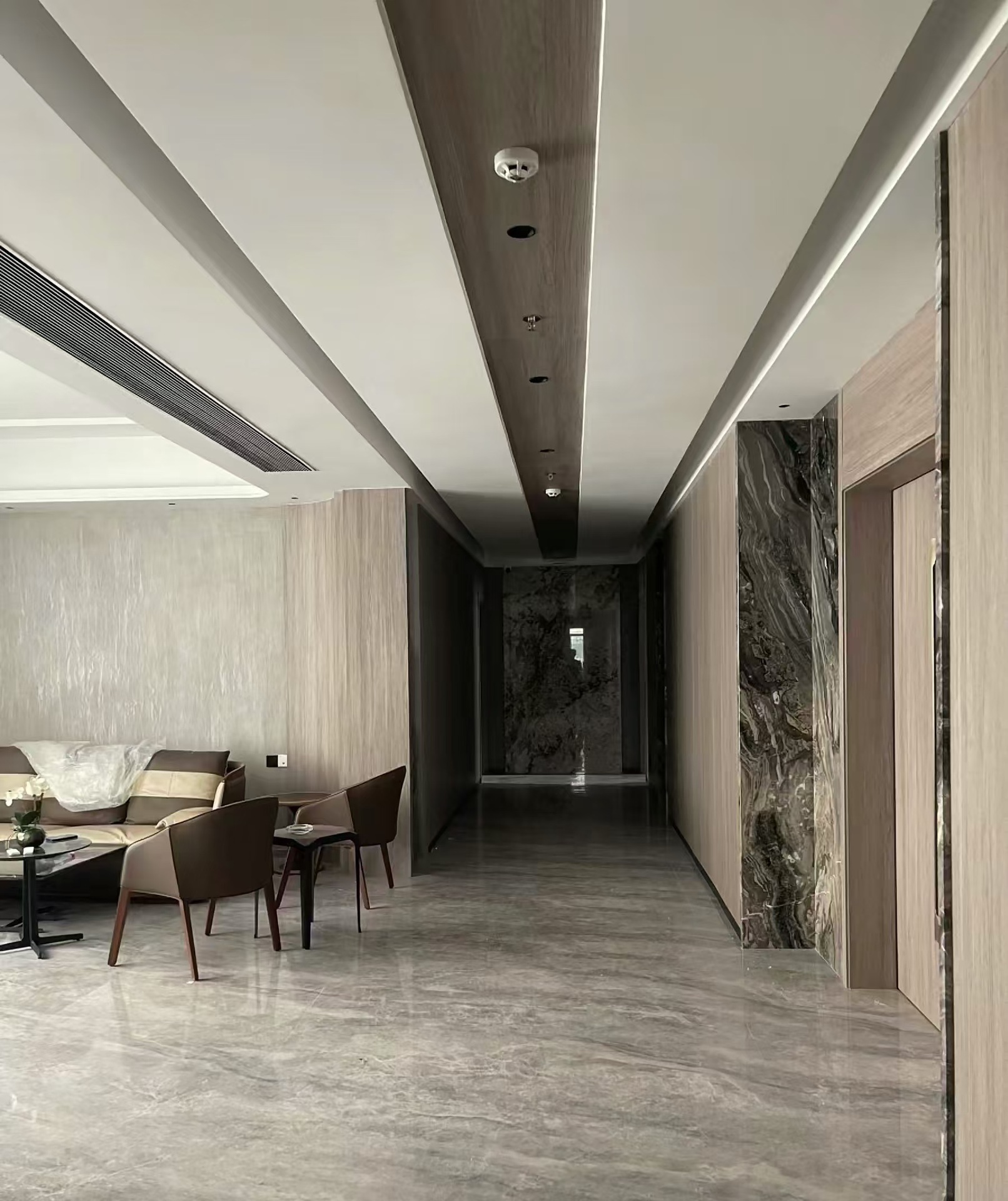 New ultra-tight joint rock plate simple 1, the same style marble tile, modern light luxury living room continuous pattern floor tile, 900*1800 pic 3