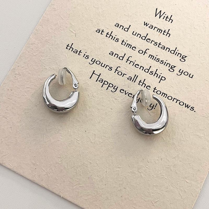 巨隐形法式素圈金属蚊香盘无耳洞女简约风格百搭C型好质感耳饰女详情3