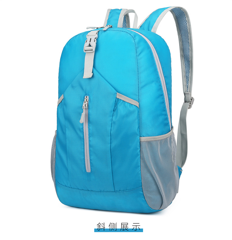 Wholesale of new cross-border outdoor folding bags with logo printing, hiking bags, water-resistant backpacks, and backpacks pic 28