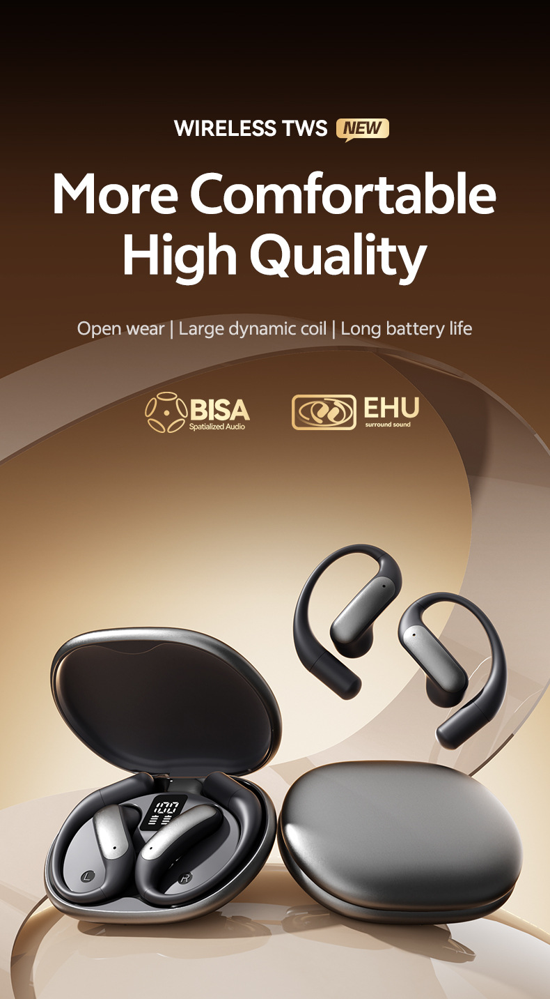 New product M129 Private mold OWS digital display non-in-ear Bluetooth headphones noise-cancelling wireless ear-hook smart headphones factory pic 3