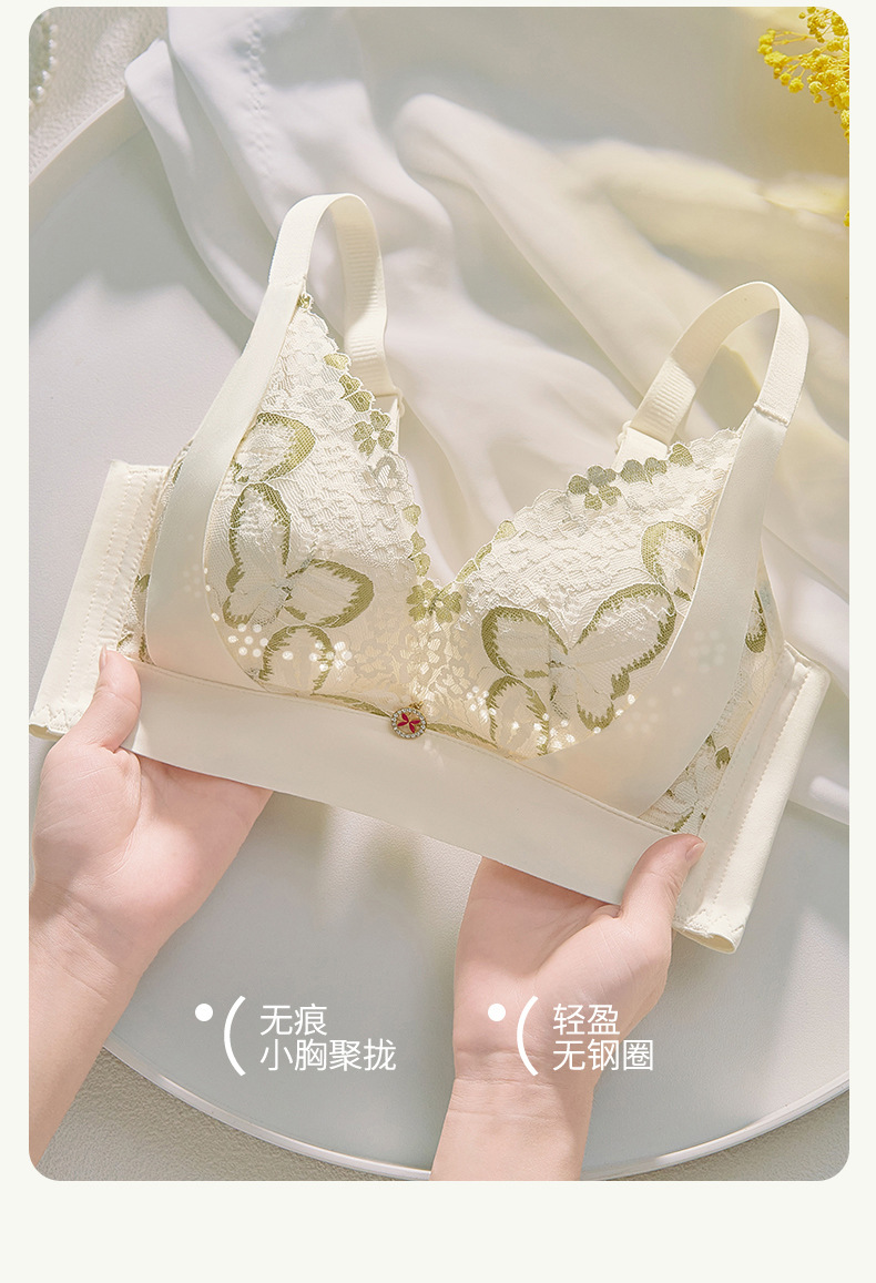 New comfortable bra for women, small breasts gathered to look larger, top support anti-sagging, lace-shaped adjustable underwear pic 23