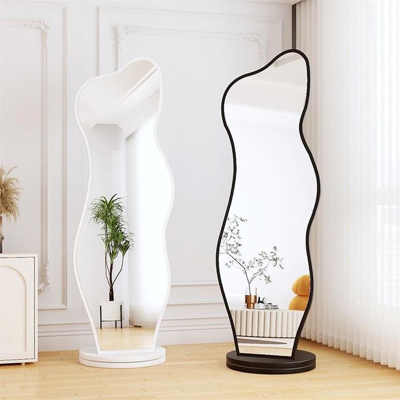 全身镜高清不变形家用旋转异形镜客厅落地网红镜立式挂衣架镜详情1