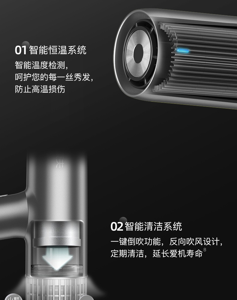 严选康夫K9吹风机负离子护发厂家批发高速无刷电机发廊大功率代发详情9