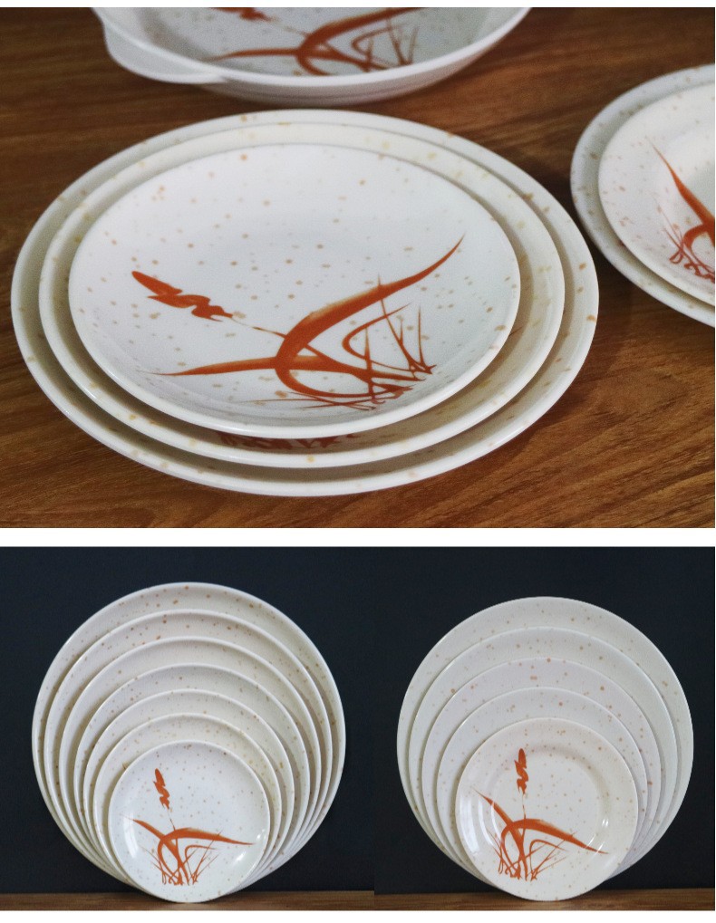 Autumn Grass flower Melamine noodle bowl, large bowl, soup noodle bowl, patterned set, beef noodle bowl, soup bowl, rice bowl, soup spoon, flavor plate in stock pic 15