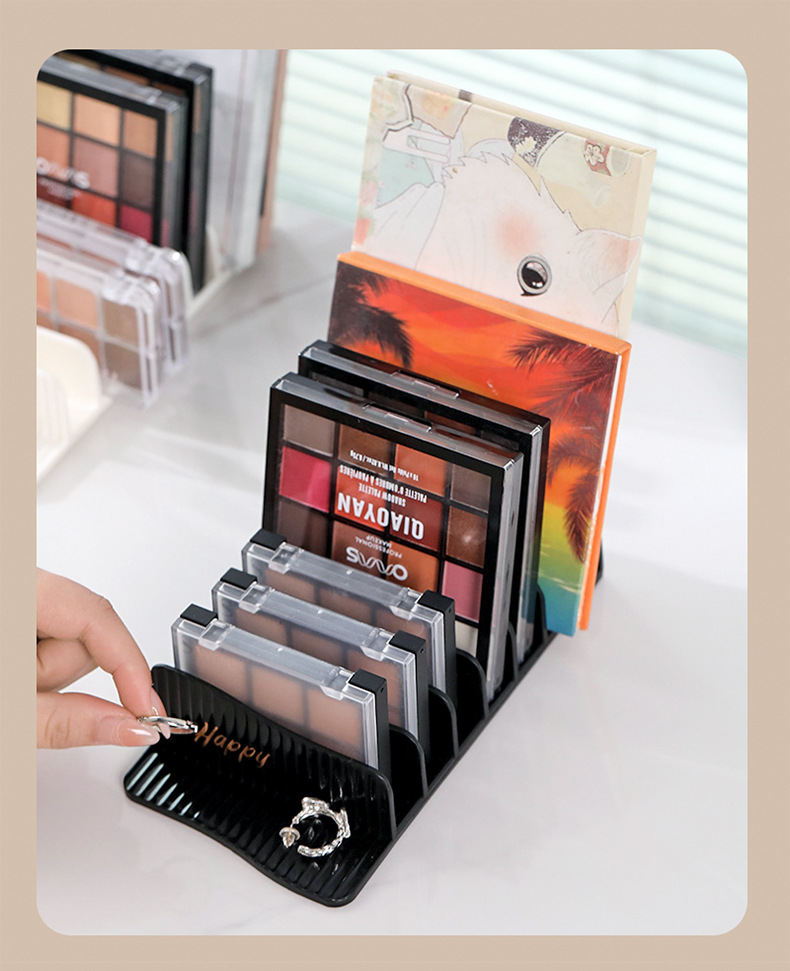 Eyeshadow palette storage rack, cosmetics blush storage rack, makeup powder compact box, desktop compartments, multi-purpose organizing rack pic 10
