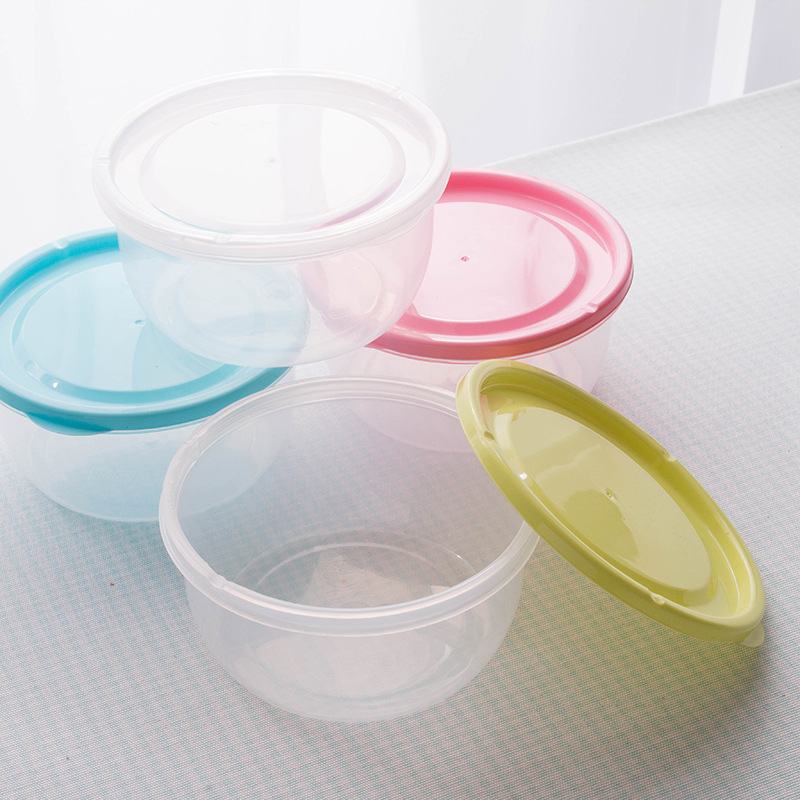 Round plastic food storage box, transparent refrigerator food storage box, sealed PP microwave-heated food storage box pic 2