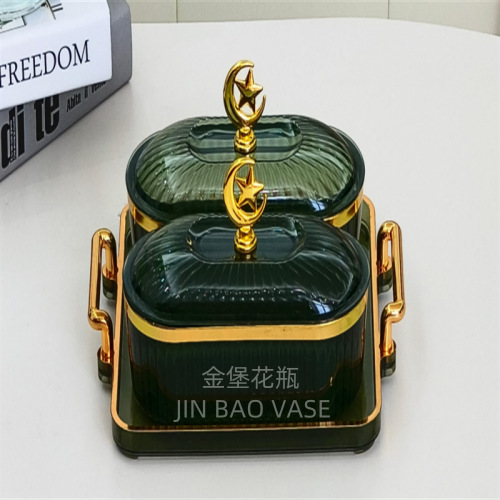 轻奢高颜值玻璃果盘商用水果拼盘家用创意分格干果盒小吃零食盘详情18