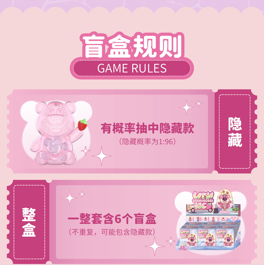 正版迪士尼草莓冰草莓熊系列盲盒跨境男女孩摆件手办可爱公仔批发详情13