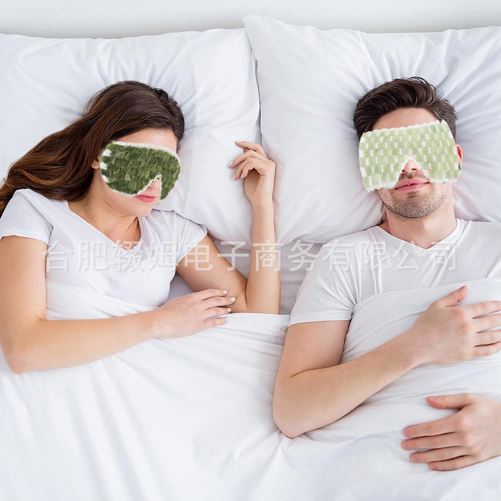 绿凤玉眼帘天然软枣绿玉手工编织美容SPA冰敷冰凉岫玉眼帘睡眠休息放松眼罩详情5