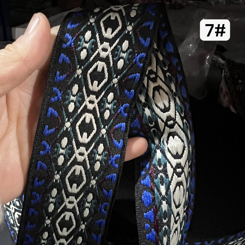 Al por mayor 50mm ancho color poliéster algodón poliéster estilo étnico jacquard correas equipaje y bolsos ropa zapatos y sombreros decoración hecho a mano DIY pic 12