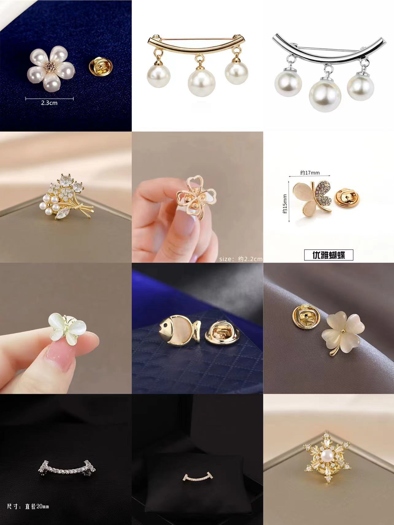 时尚猫眼石蝴蝶结领针胸针女百搭可爱防走光别针固定防走光潮流胸详情7