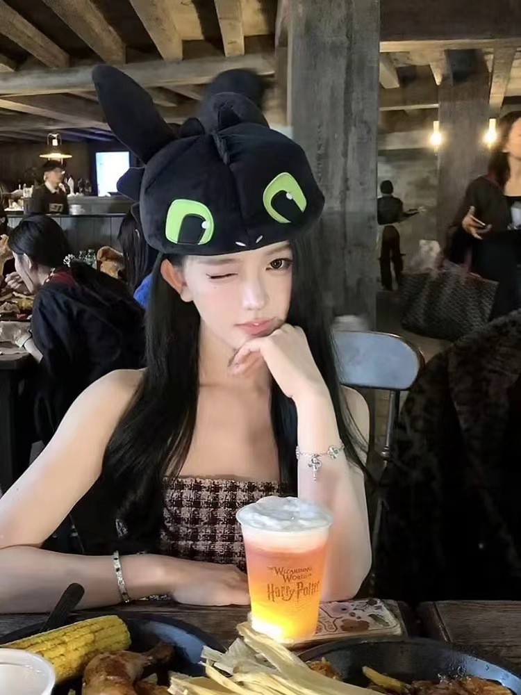 网红同款搞怪无牙仔帽子女秋冬卡通可爱情侣拍照头套成人贝雷帽详情6