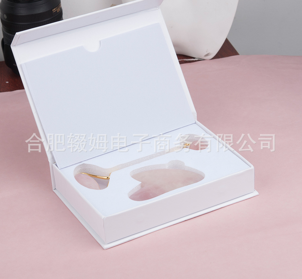 天然粉晶玉石滚轮按摩器刮痧板脸部眼部全身拔筋棒美容按摩工具详情14