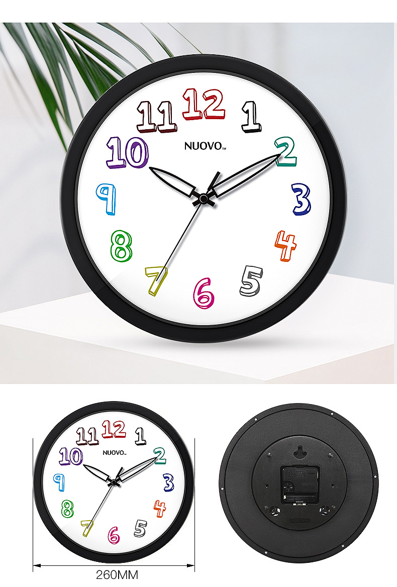 恒丽10寸客厅挂钟简约装饰挂墙钟表中国风创意静音时钟厂家批发详情17