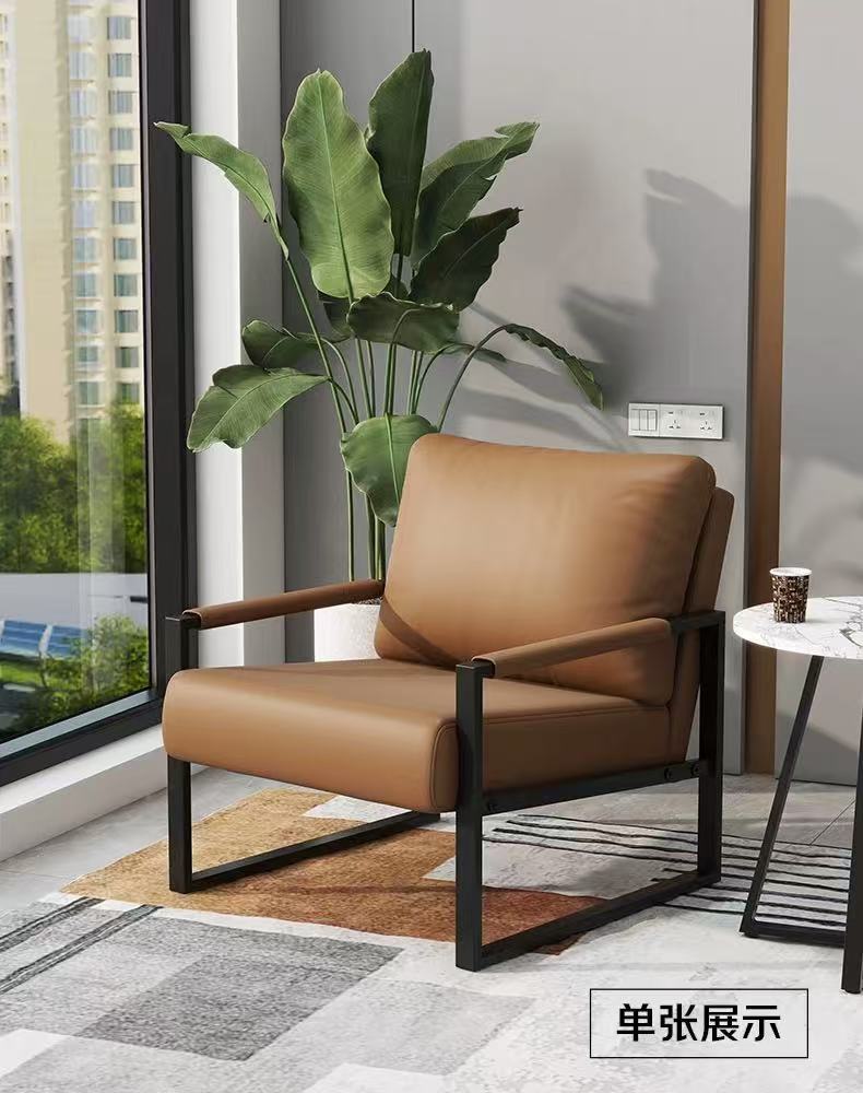 轻奢设计师单人沙发椅网红民宿酒店休闲展厅商用洽谈接待沙发椅详情22