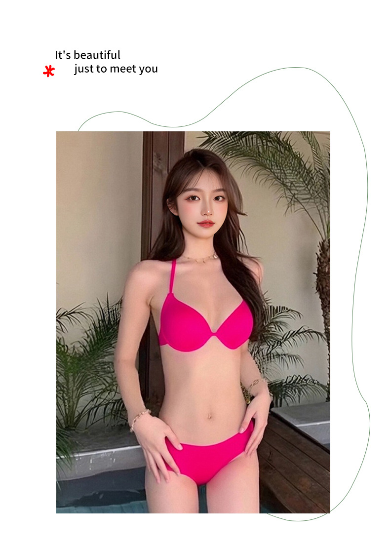 2025泳衣女新款比基尼小胸聚拢遮肉显瘦有钢托分体纯色泳衣两件套125138详情13