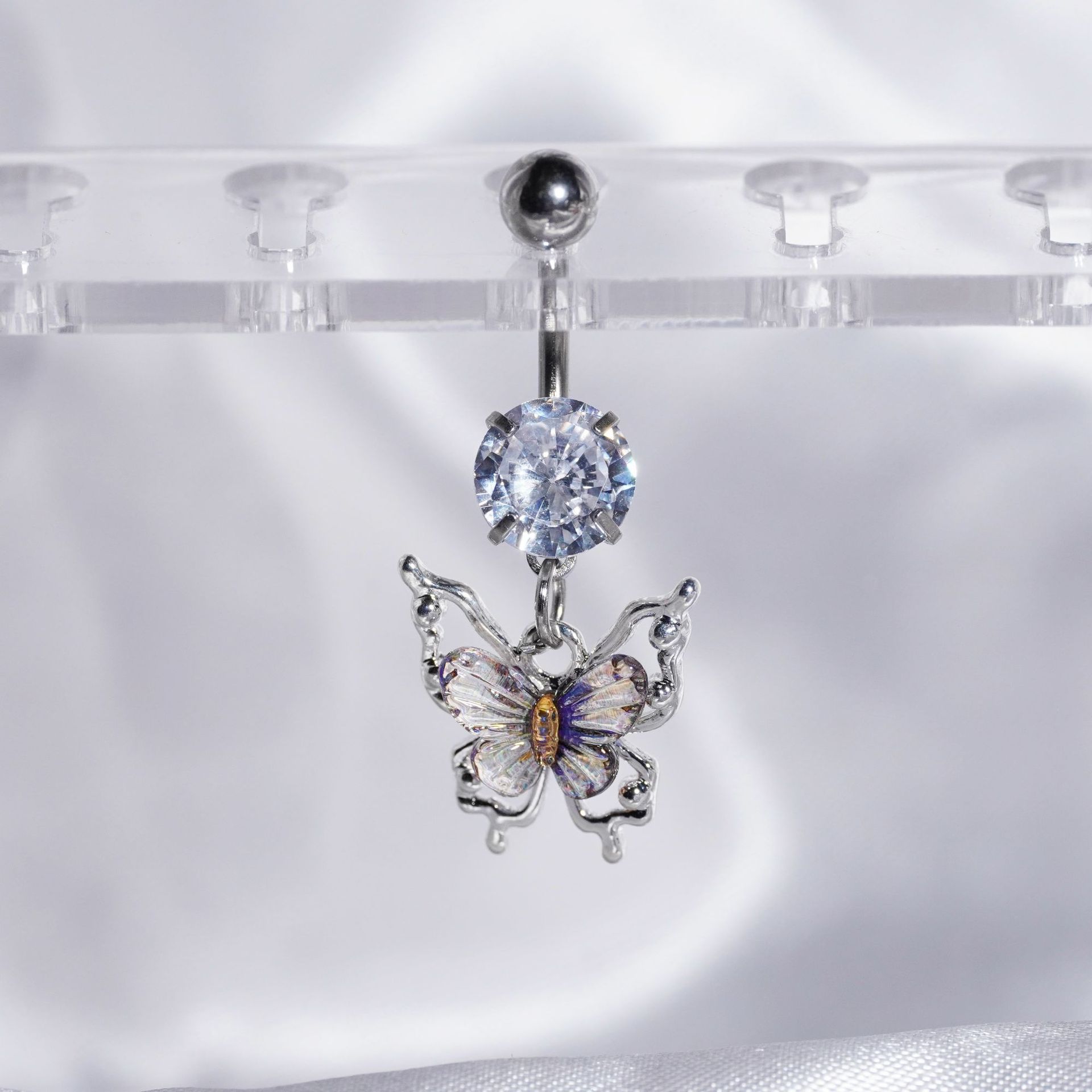 蝴蝶肚脐钉不锈钢肚脐环脐钉新款欧美跨境热销人体穿刺饰品ins风详情14