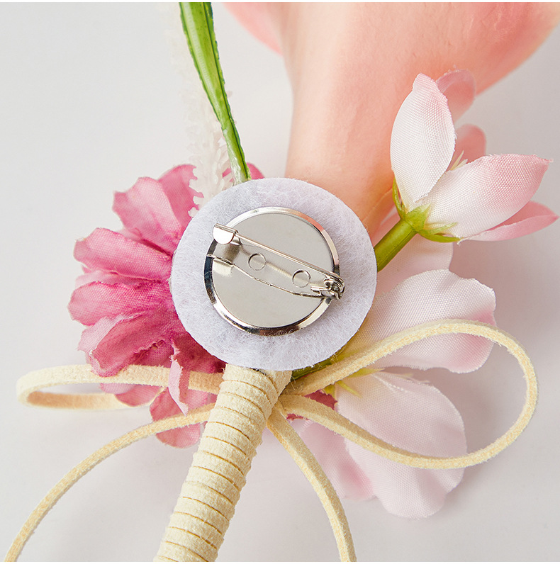 高级感婚礼胸花蜜釉粉永生花马蹄莲男士襟花手工造境新郎结婚胸花详情13