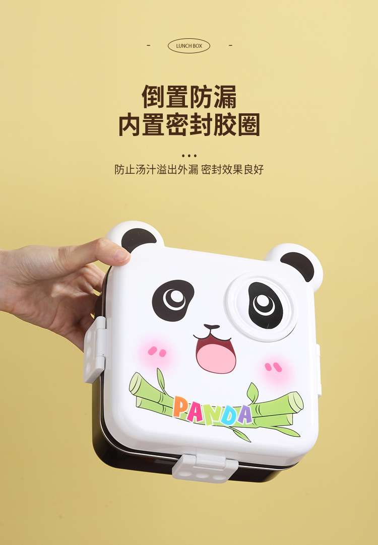 正方形塑料餐盒创意简约饭盒便携密封饭盒学生分隔午餐盒户外便当详情14
