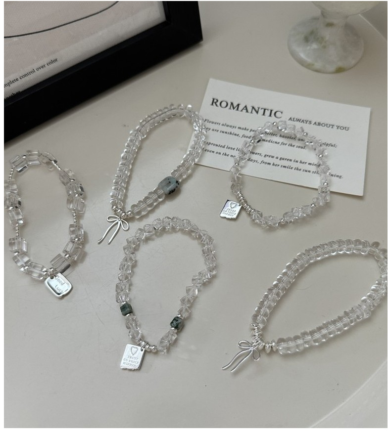 S925纯银韩版小众设计感白水晶时尚手链合集韩国风通勤款首饰品详情11