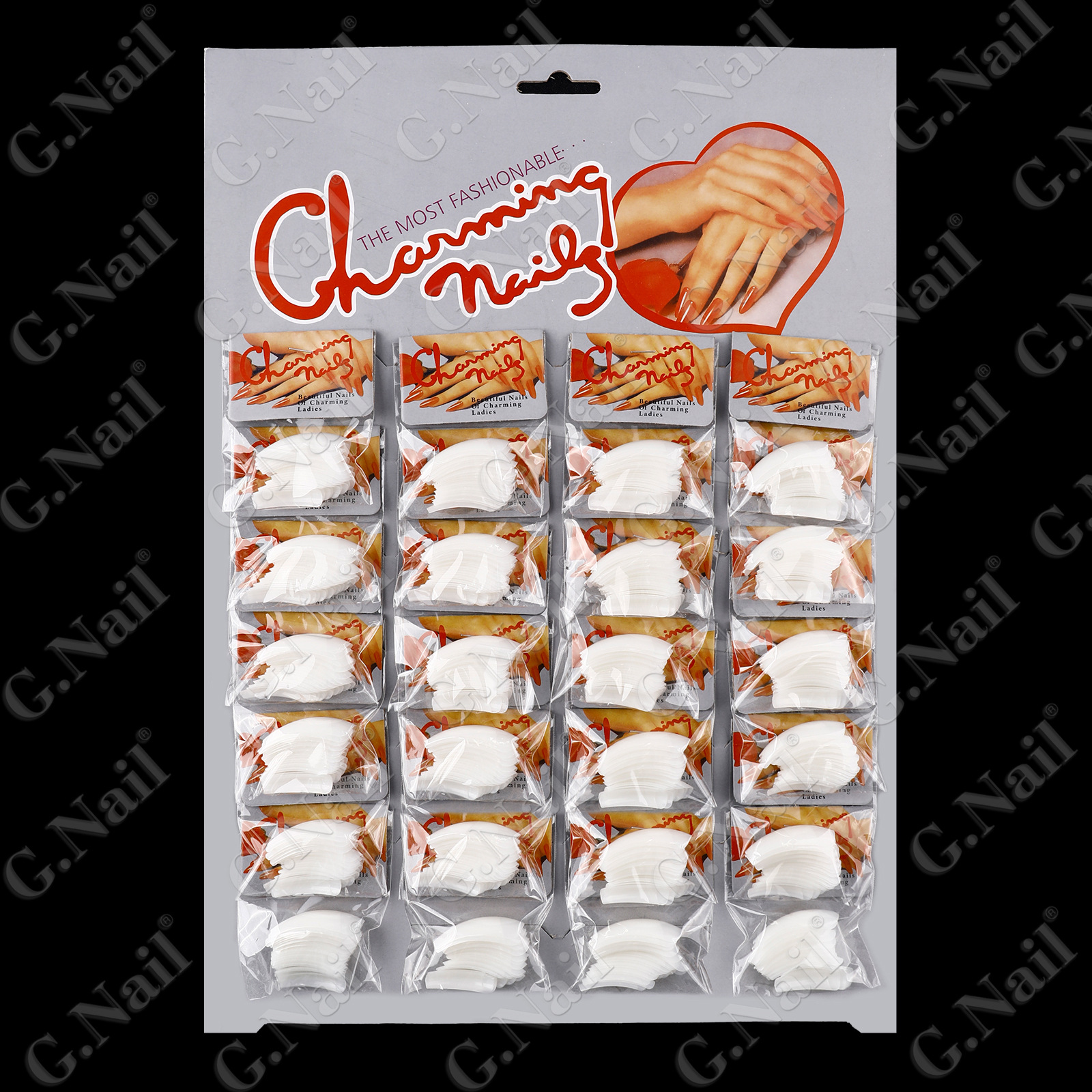 Gnail正品24包卡装美甲甲片自然色白色穿戴甲欧美假指甲甲片批发详情9
