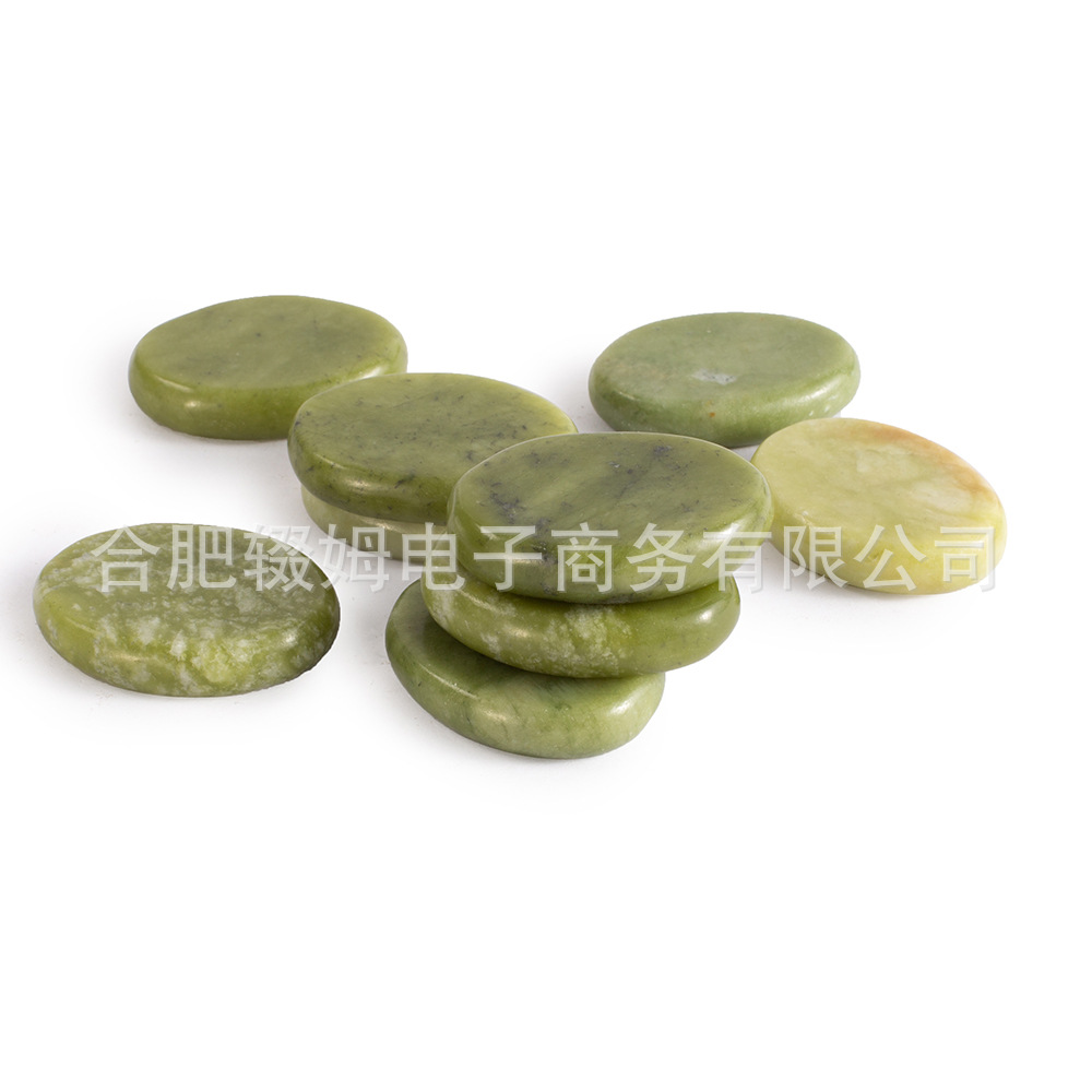 橄榄玉能量按摩石恒温加热石刮痧石套装火山石美容spa汗蒸热敷石详情16