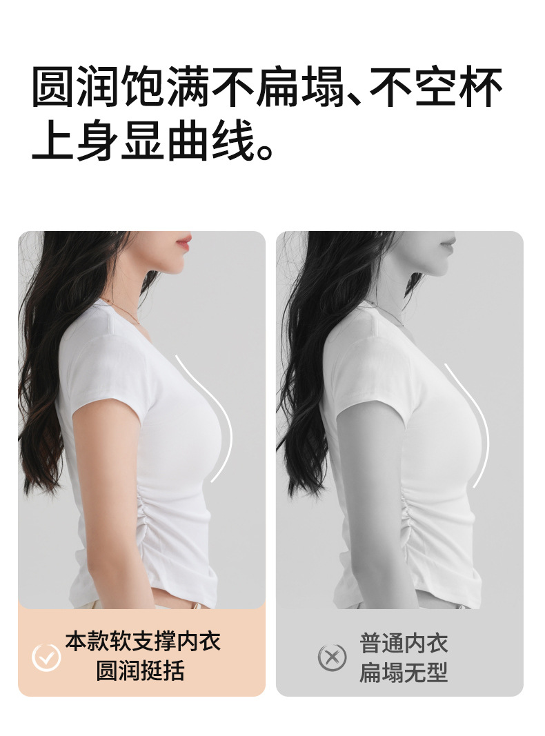 百亩花田自制提拉承托聚拢防下垂无痕前扣可拆卸调节肩带美背BRA详情7