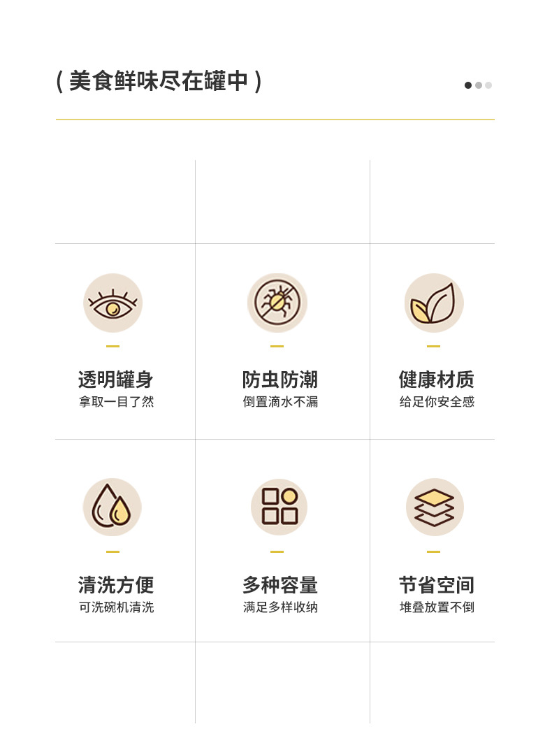 收纳盒新款盖子五谷杂粮透明收纳罐蜜饯罐跨境无尘密封罐耐高温详情3