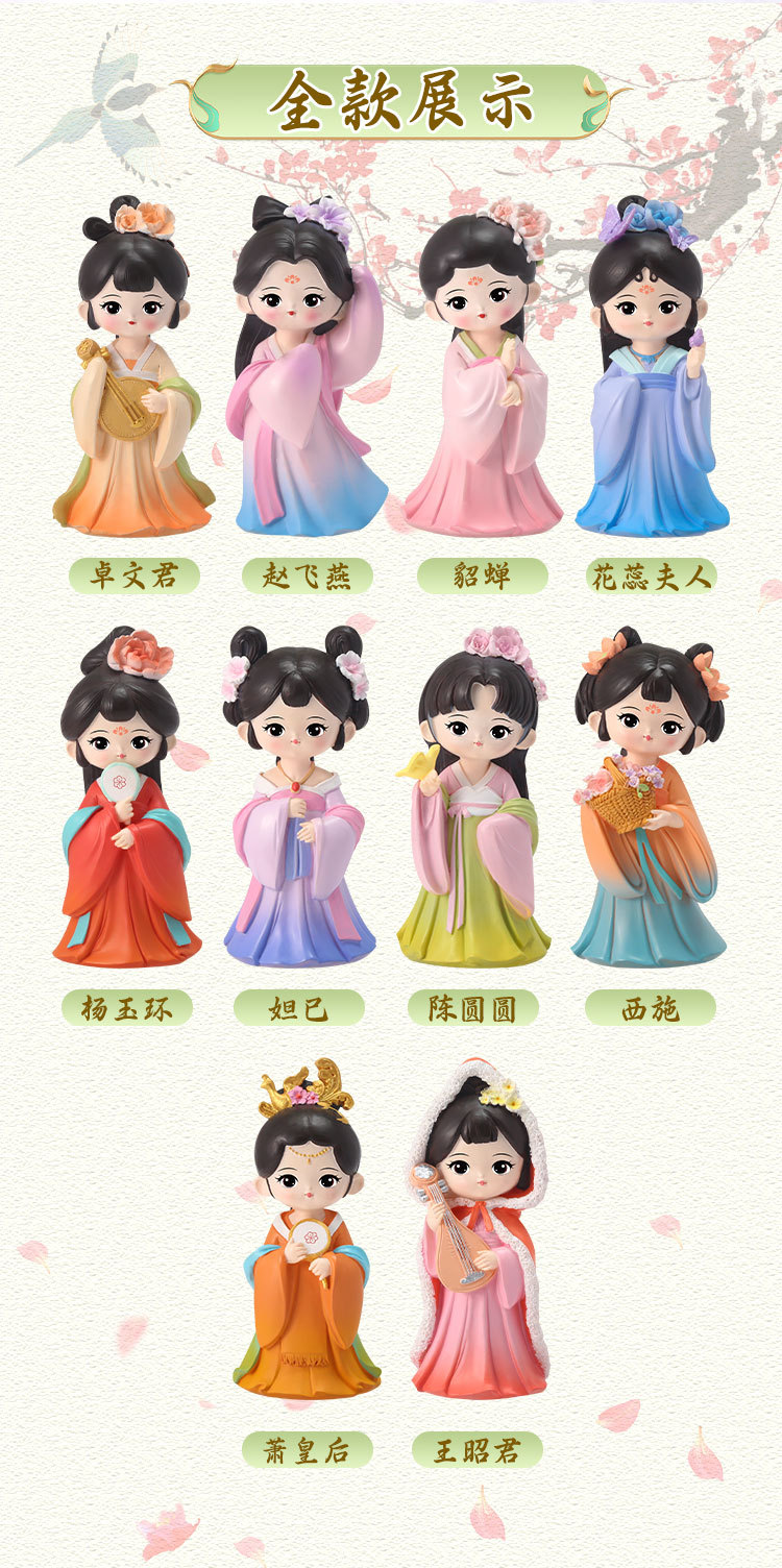 Top 10 Ancient Charm Beauty trinkets, New best-selling resin craft decorative items, Chinese cartoon casual Tang Dynasty pic 4