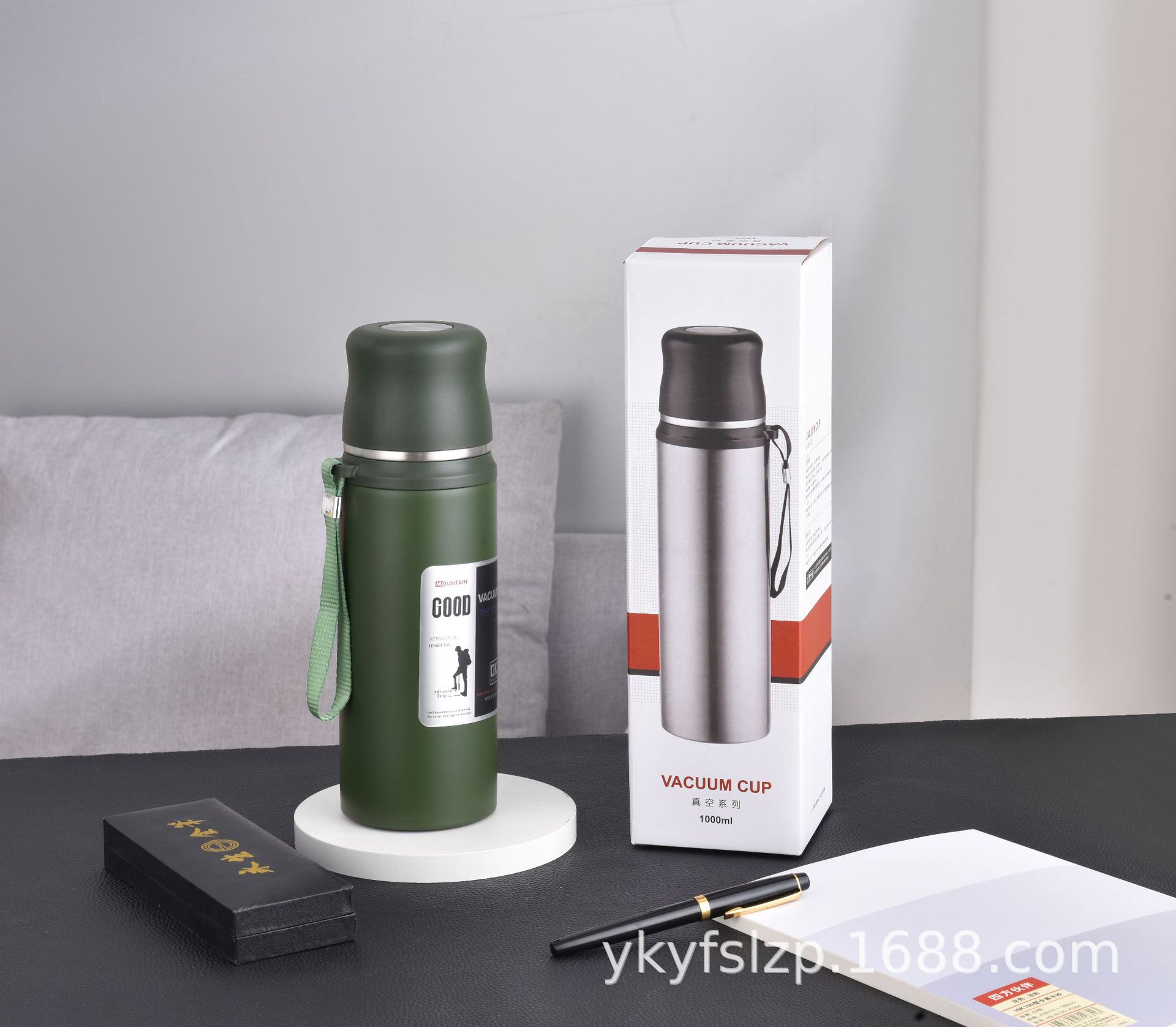 新款大容量304不锈钢真空保温杯 茶水分离户外双饮盖便携式保温杯 时尚耐用保温效果好详情11