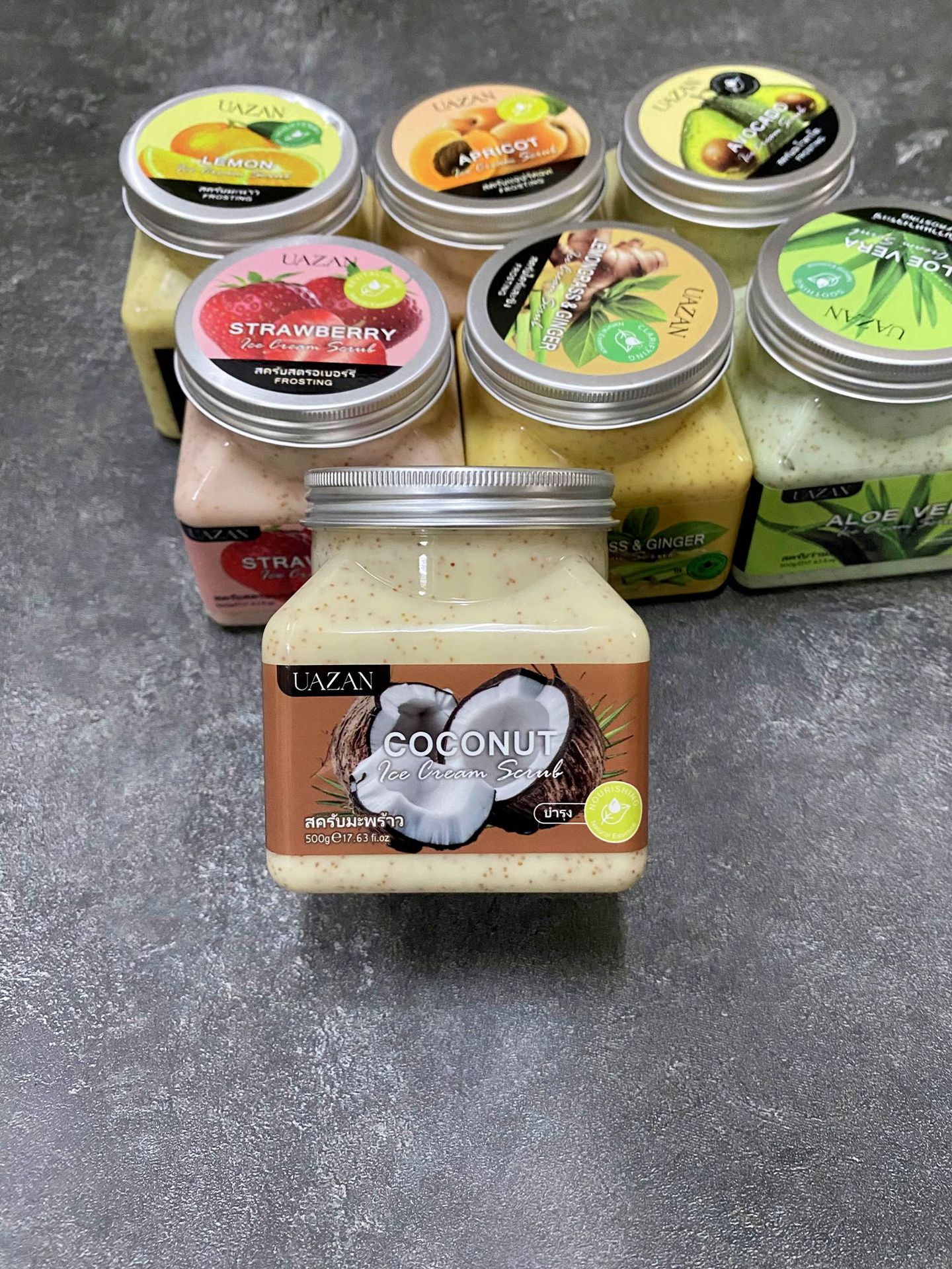 UAZAN植物水果磨砂膏身体去角质沐浴盐死皮清洁嫩肤美容护肤身体护理详情59