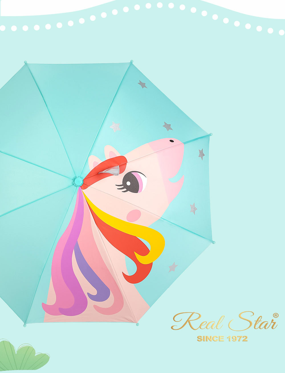 日式手动推拉式儿童长伞霸王龙恐龙独角马小孩幼儿园雨伞3D立体详情10