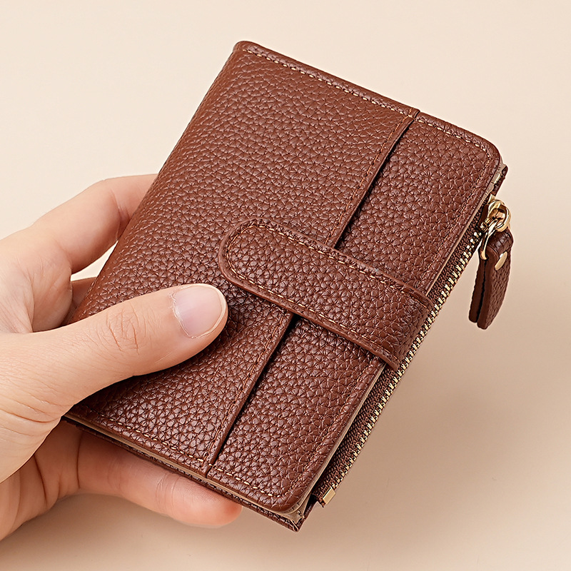 新款女士钱包短款跨境时尚卡包女高级感气质两折多卡位拉链零钱包详情33