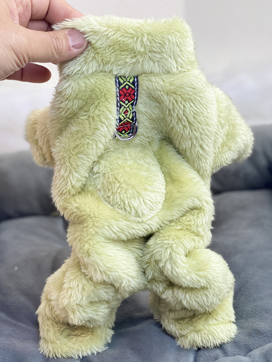 超小体狗狗猫咪衣服秋冬季毛绒四脚小码奶狗奶猫幼犬茶杯犬带牵引详情16