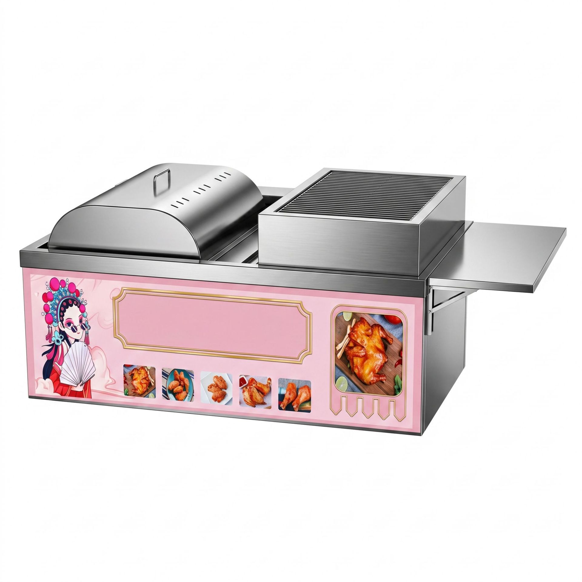 Commercial gas-fired chicken and donkey roasting oven, 360-degree automatic rotating poultry roasting oven, multi-functional barbecue oven, equipment for setting up stalls pic 9