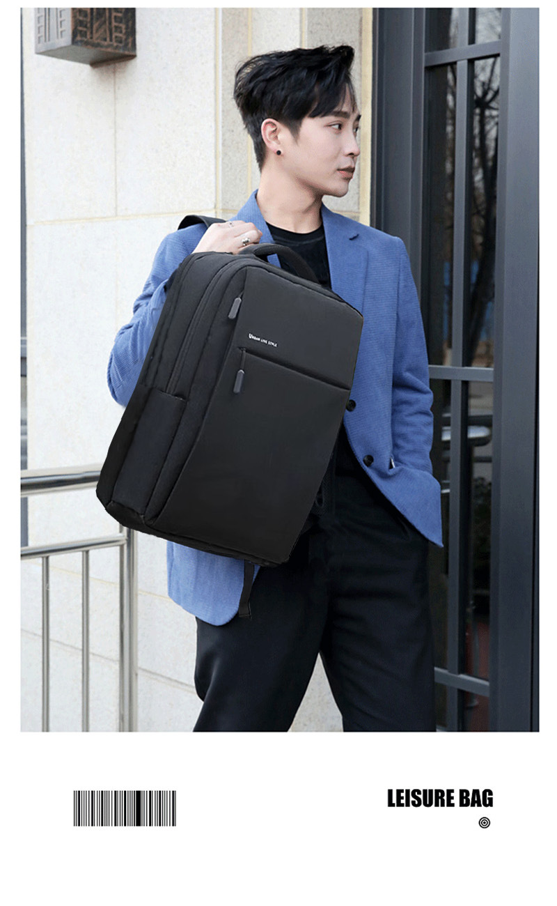 背包男女双肩包商务笔记本电脑包15.6寸14旅行大容量书包17.3英寸详情5