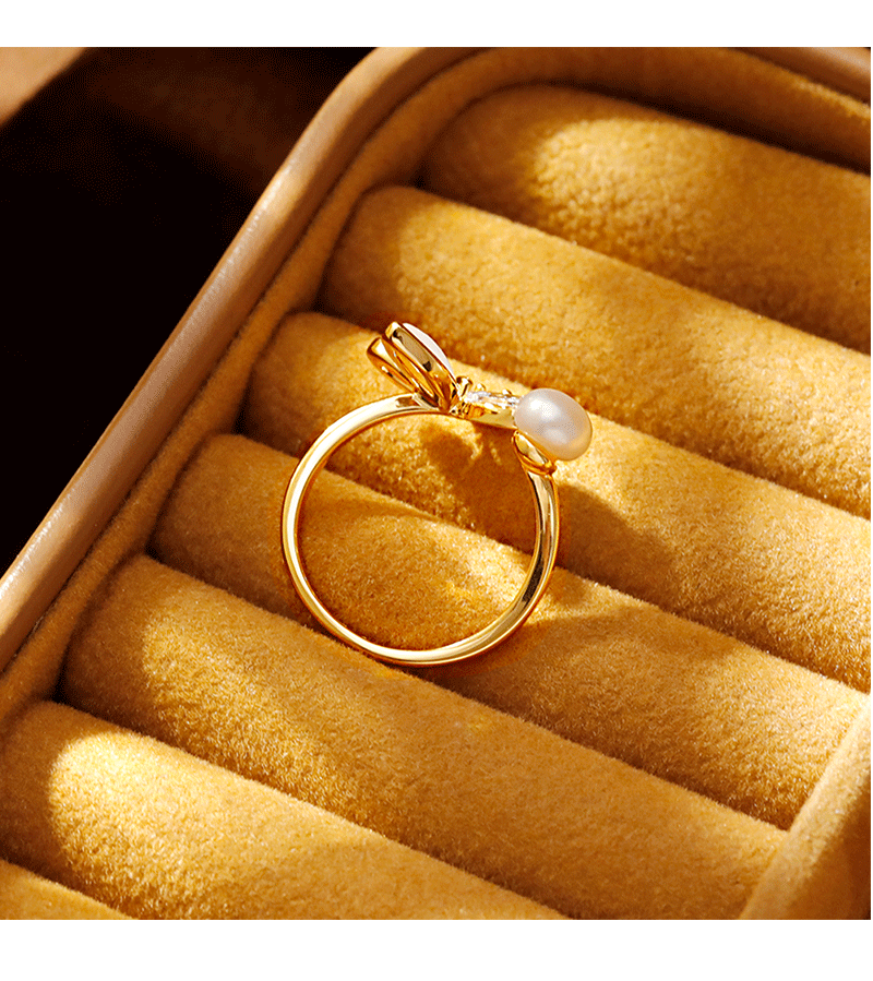 Hyacinth时尚轻奢蝴蝶贝壳锆石开口戒指女款小众设计感百搭食指戒抖音爆款详情5