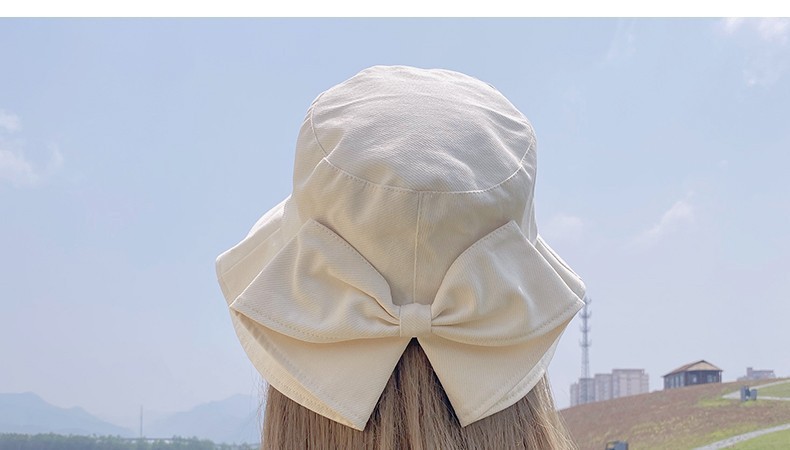 帽子女韩版夏季日系潮流蝴蝶结ins风百搭防晒遮阳防紫外线渔夫帽详情13