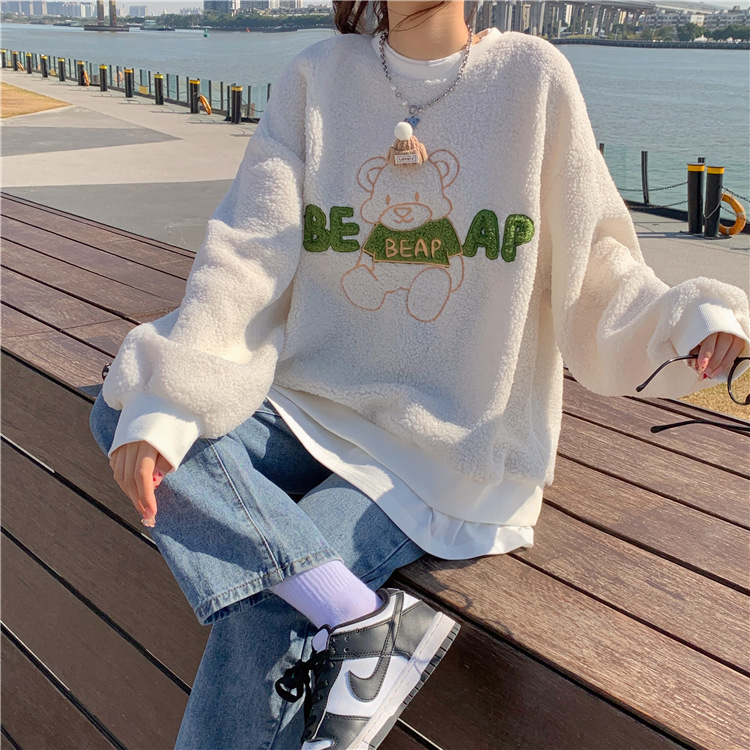 Here are two new autumn 2024 embroidered loose long-sleeved sweatshirts for women pic 22