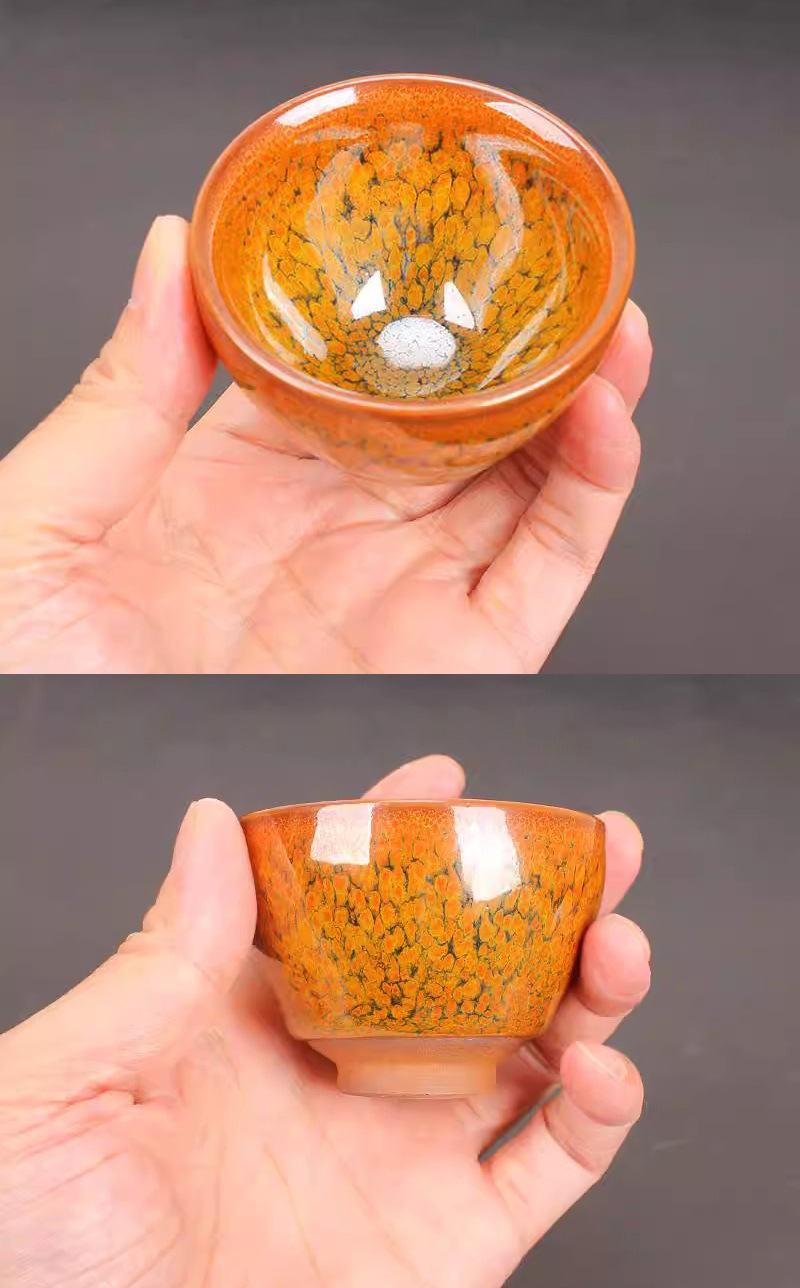 建盏原矿铁胎建阳水吉油滴兔毫一口杯小杯子批发茶具主人客杯茶盏详情11