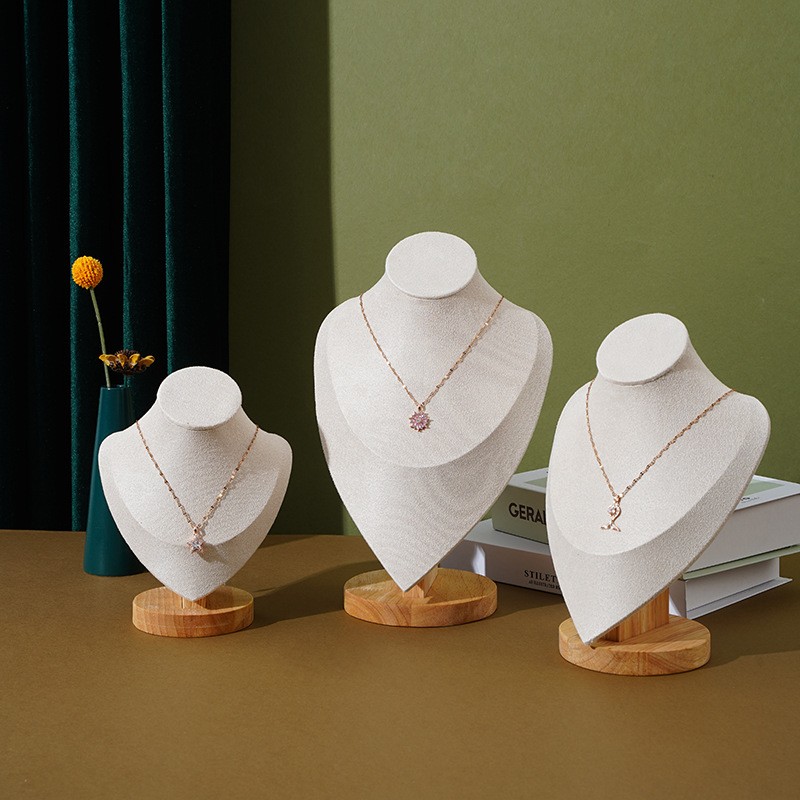 Guiwa solid wood model portrait necklace display stand, jewelry stand, accessory stand, necklace pendant display and storage pic 4