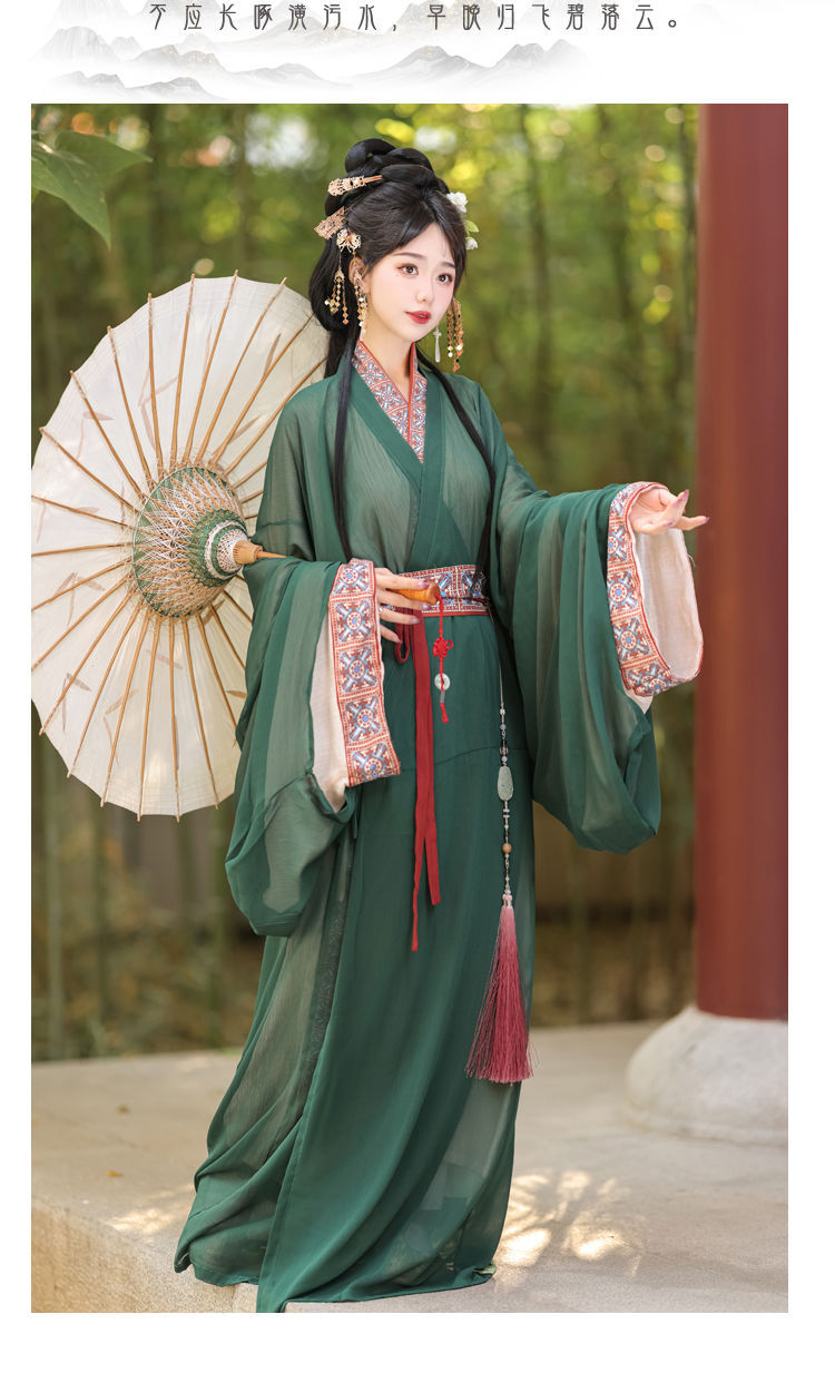 国潮梦域战国袍马山楚墓复原款日常直裾袍汉服女拖尾大放量直裾详情13